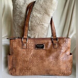RELIC BRAND COLLECTION Faux Brown Crocodile Shoulder Bag LIKE NEW